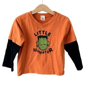 Gymboree Orange and Black Little Monster Long Sleeve Tee